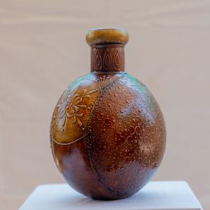 Handcrafted Embossed Wooden Vase (Desiner Pot)