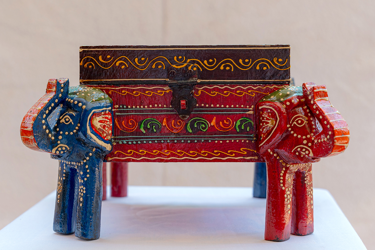 Handcrafted Wooden Elephant Trunk Box (Elephant Bajat)