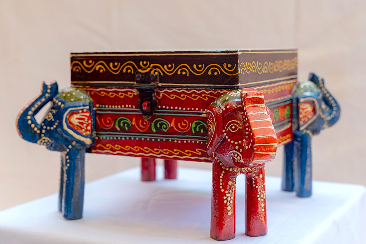 Handcrafted Wooden Elephant Trunk Box (Elephant Bajat) - Image 2