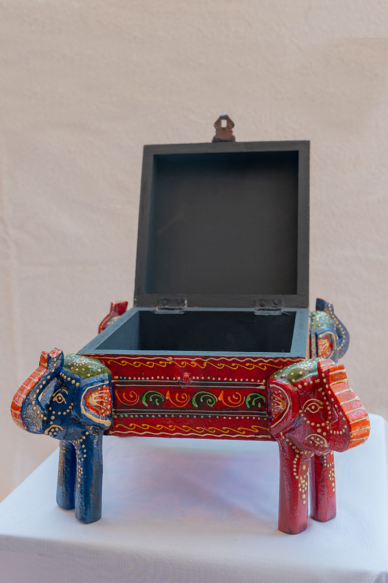 Handcrafted Wooden Elephant Trunk Box (Elephant Bajat) - Image 3