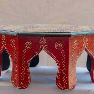 Hand-Painted Wooden Chowki Table (Bajat)