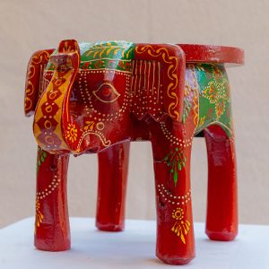 Handcrafted Wooden Elephant Stool (Elephant Table)