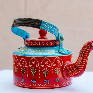 Hand-Painted Decorative Metal Kettle (Antique Kitley)
