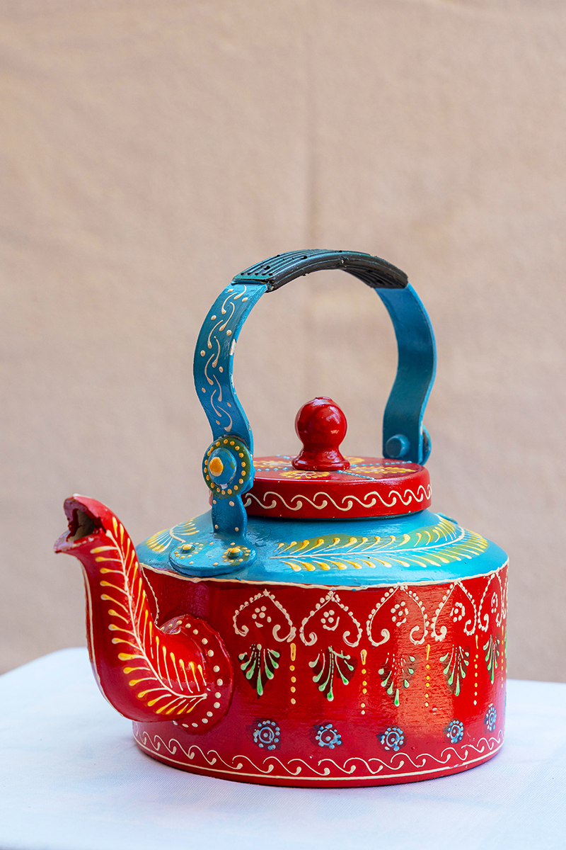 Hand-Painted Decorative Metal Kettle (Antique Kitley) - Image 3
