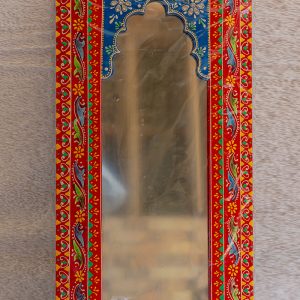 Hand-Painted Rajasthani Wooden Mirror Frame (Rajwadi Mirror)