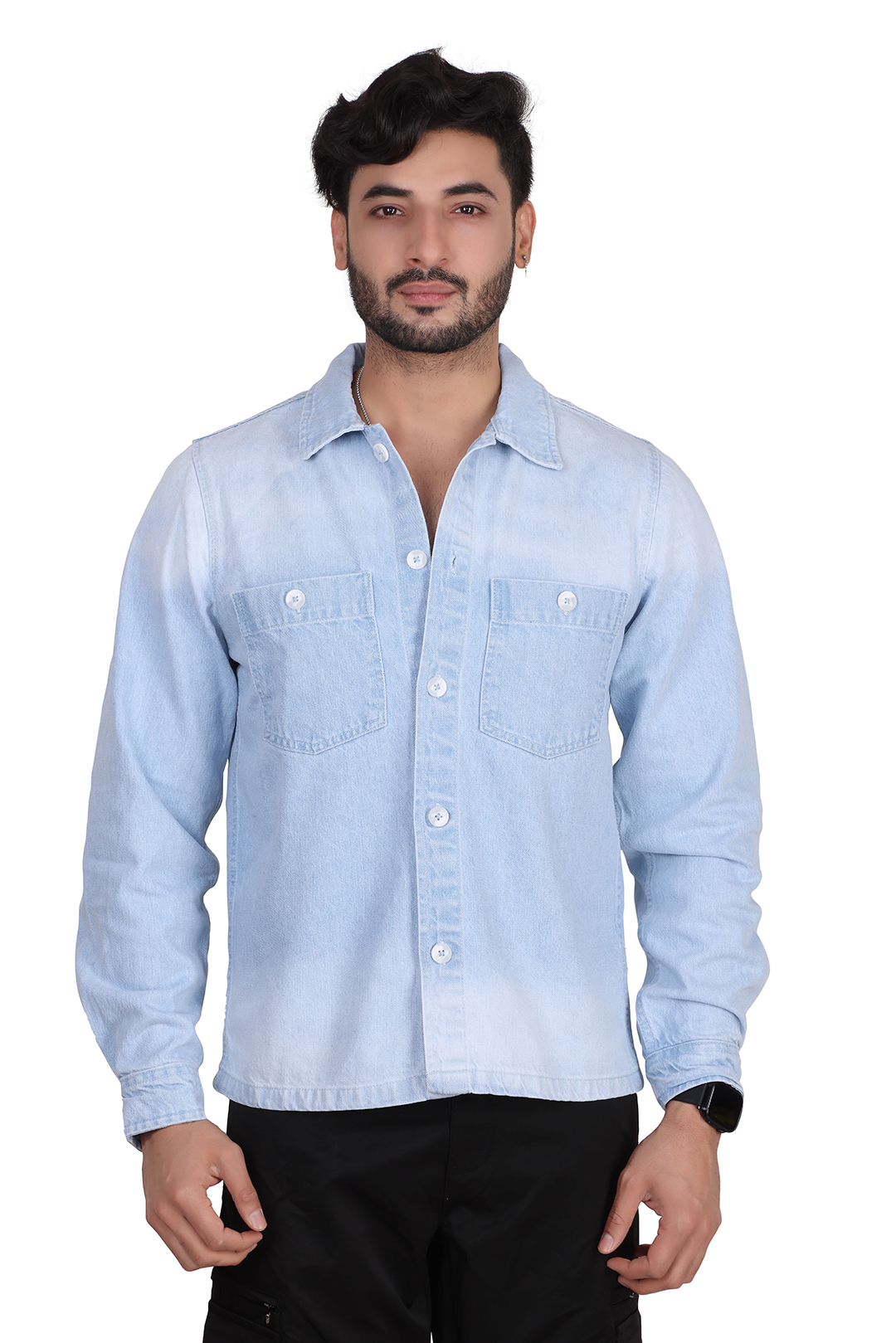 Saket – Premium Light Wash Denim Shirt