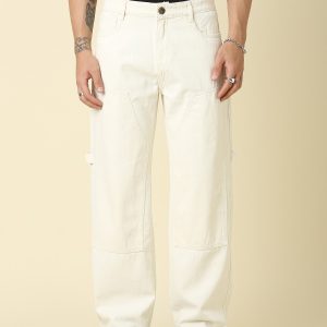 Men’s Classic White Cotton Cargo Pants