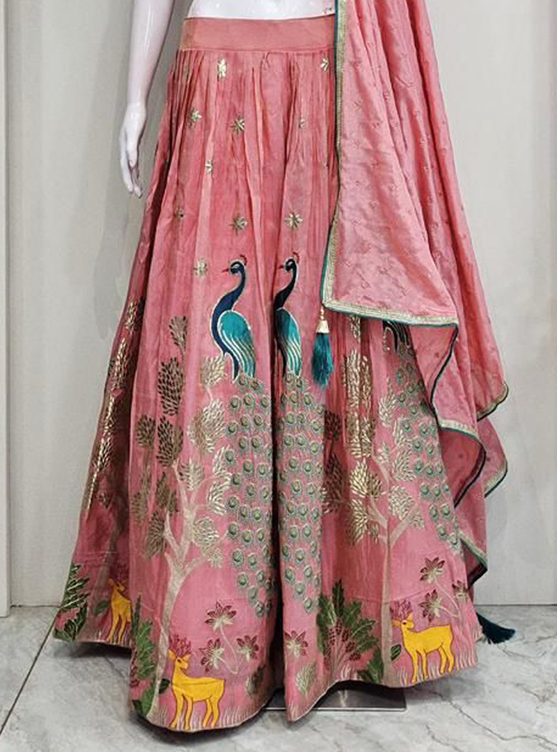 Elegant Pink Zardozi&Gota Patti Lehenga Set - Image 3