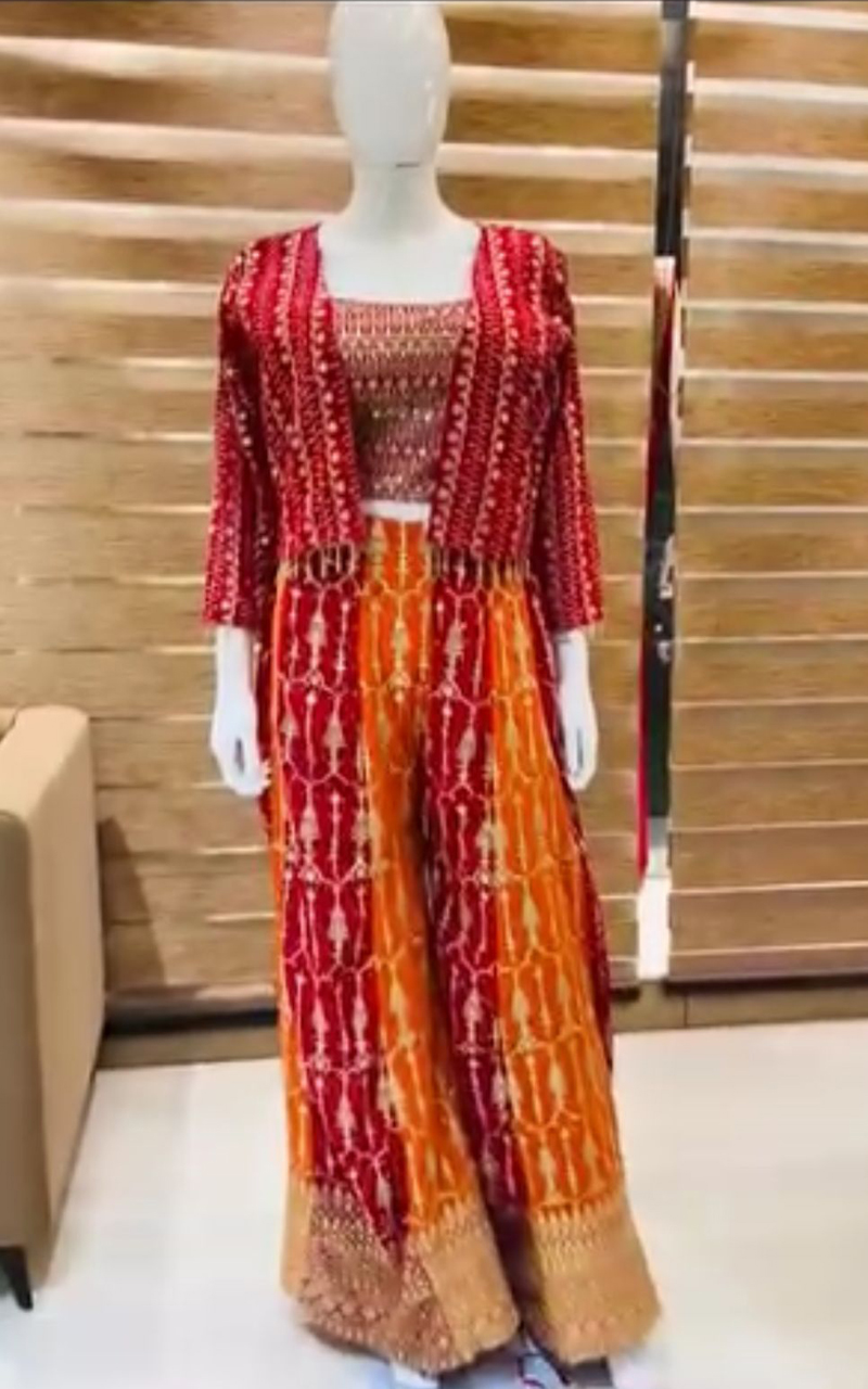 Designer Zorzat Lehenga with Smooth Golden Dori Work - Image 2