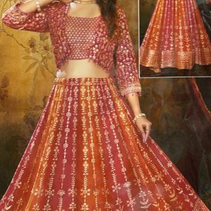 Designer Zorzat Lehenga with Smooth Golden Dori Work