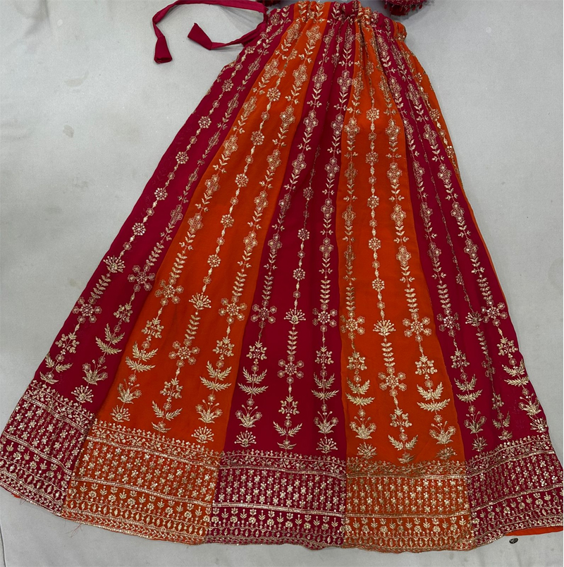 Designer Zorzat Lehenga with Smooth Golden Dori Work - Image 3